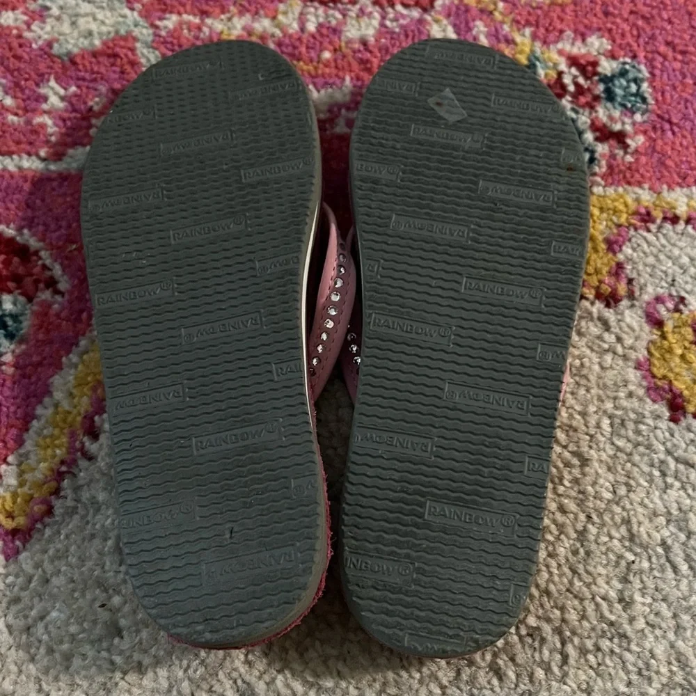 RARE! PINK Rainbow Sandals with Diamond Strap Leather - Size S (5.5-6.5) OBO - Picture 4 of 4